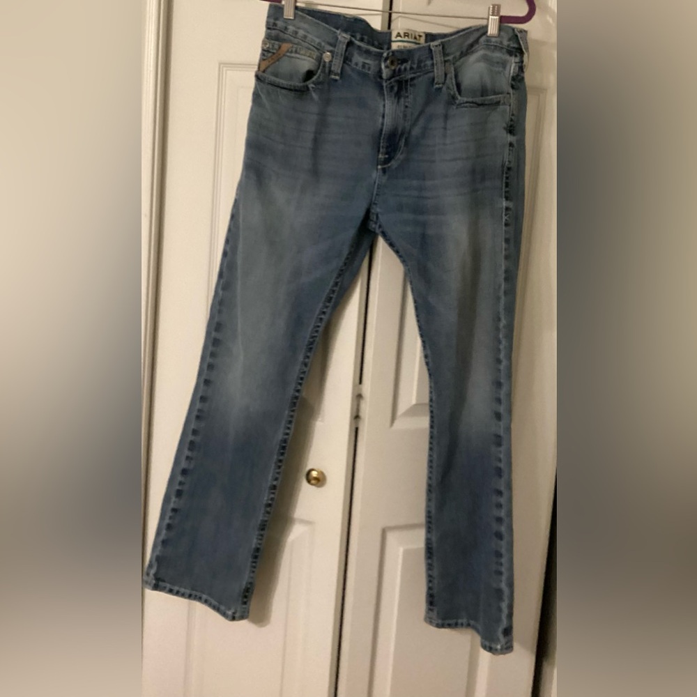 Ariat M7 Jeans Men's Light Blue Straight Jeans 36/30 Western and Streetwear